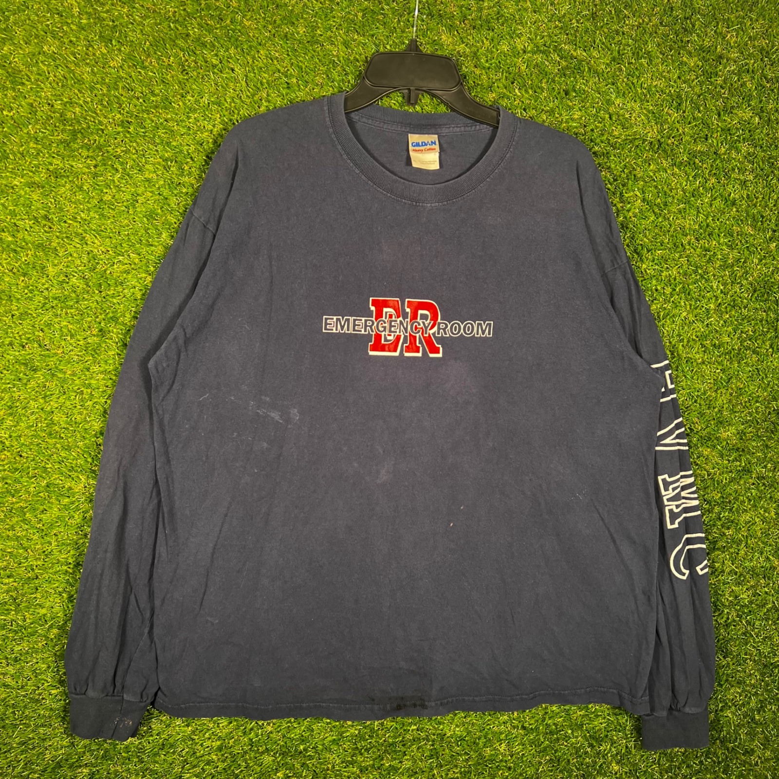 Gildan Mens Xl Hemet Valley Medical Center Emergency Room Long Sleeve Shirt Navy